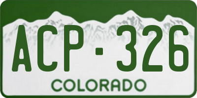 CO license plate ACP326