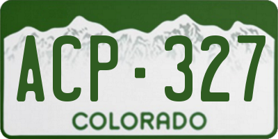 CO license plate ACP327