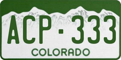 CO license plate ACP333