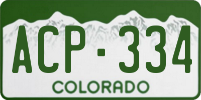 CO license plate ACP334