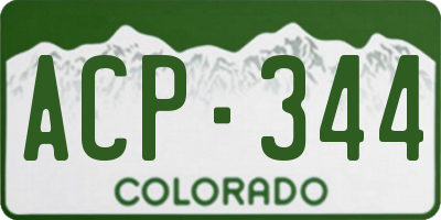 CO license plate ACP344