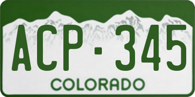 CO license plate ACP345