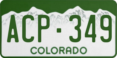 CO license plate ACP349