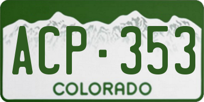 CO license plate ACP353