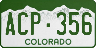 CO license plate ACP356
