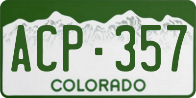 CO license plate ACP357