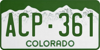 CO license plate ACP361