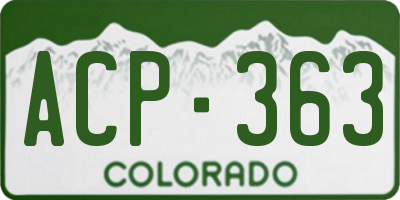 CO license plate ACP363