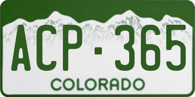 CO license plate ACP365