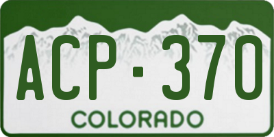 CO license plate ACP370