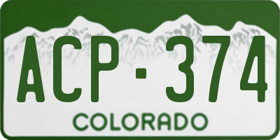 CO license plate ACP374