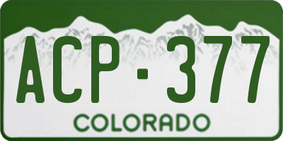 CO license plate ACP377