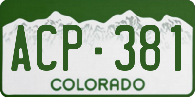 CO license plate ACP381