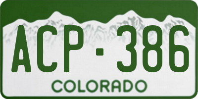 CO license plate ACP386