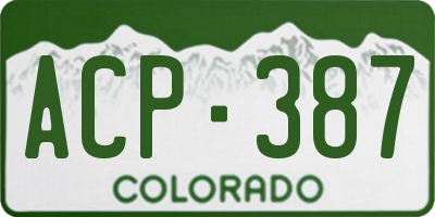 CO license plate ACP387
