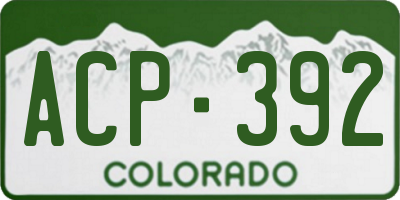 CO license plate ACP392