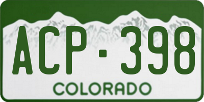 CO license plate ACP398
