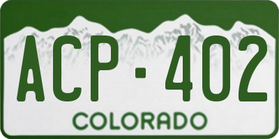 CO license plate ACP402