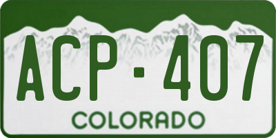 CO license plate ACP407