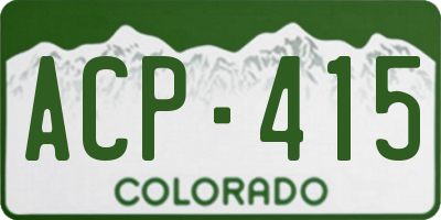 CO license plate ACP415