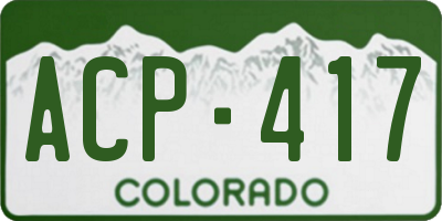 CO license plate ACP417