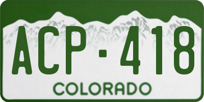 CO license plate ACP418