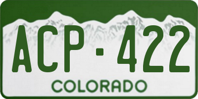 CO license plate ACP422