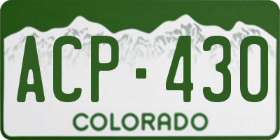CO license plate ACP430