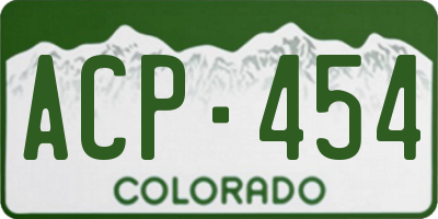 CO license plate ACP454