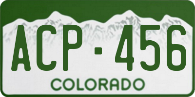 CO license plate ACP456