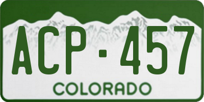 CO license plate ACP457
