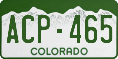 CO license plate ACP465