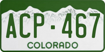 CO license plate ACP467