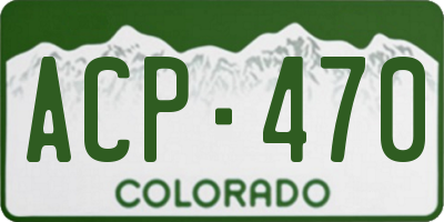 CO license plate ACP470