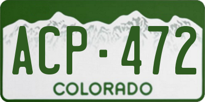 CO license plate ACP472