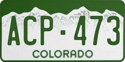 CO license plate ACP473