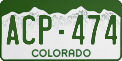 CO license plate ACP474