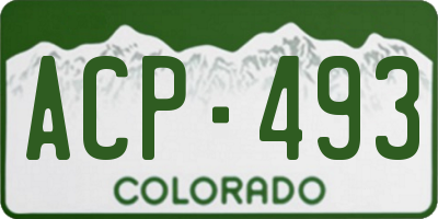 CO license plate ACP493