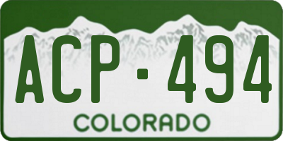 CO license plate ACP494