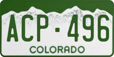 CO license plate ACP496
