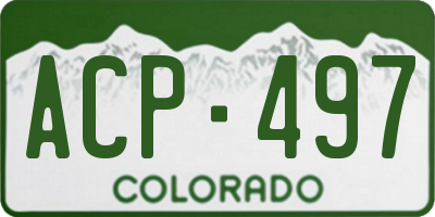 CO license plate ACP497