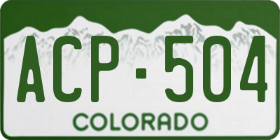 CO license plate ACP504