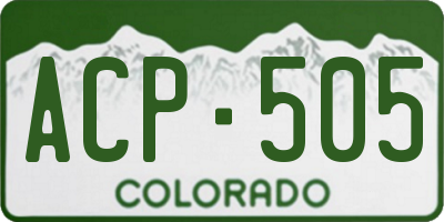 CO license plate ACP505