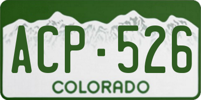 CO license plate ACP526