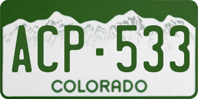 CO license plate ACP533