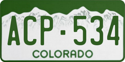 CO license plate ACP534