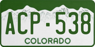 CO license plate ACP538