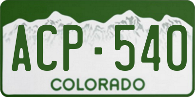 CO license plate ACP540