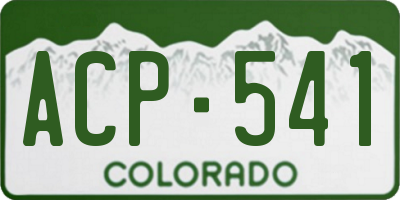 CO license plate ACP541
