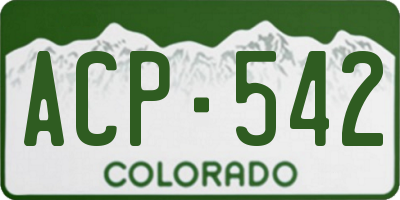 CO license plate ACP542
